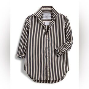 Frank & Eileen woMen's Blue and White Striped button up Shirt small